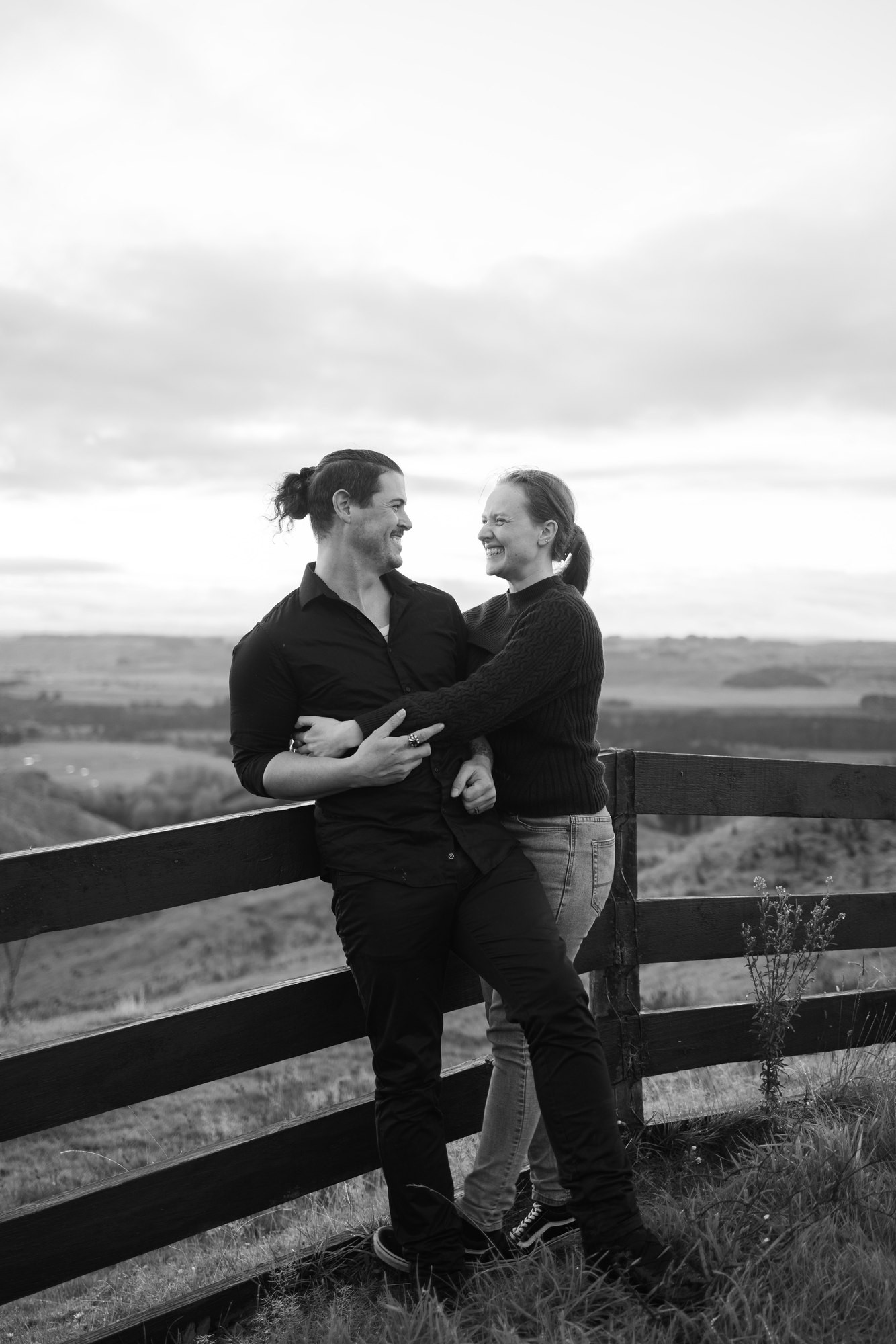 Engagement session, black and white