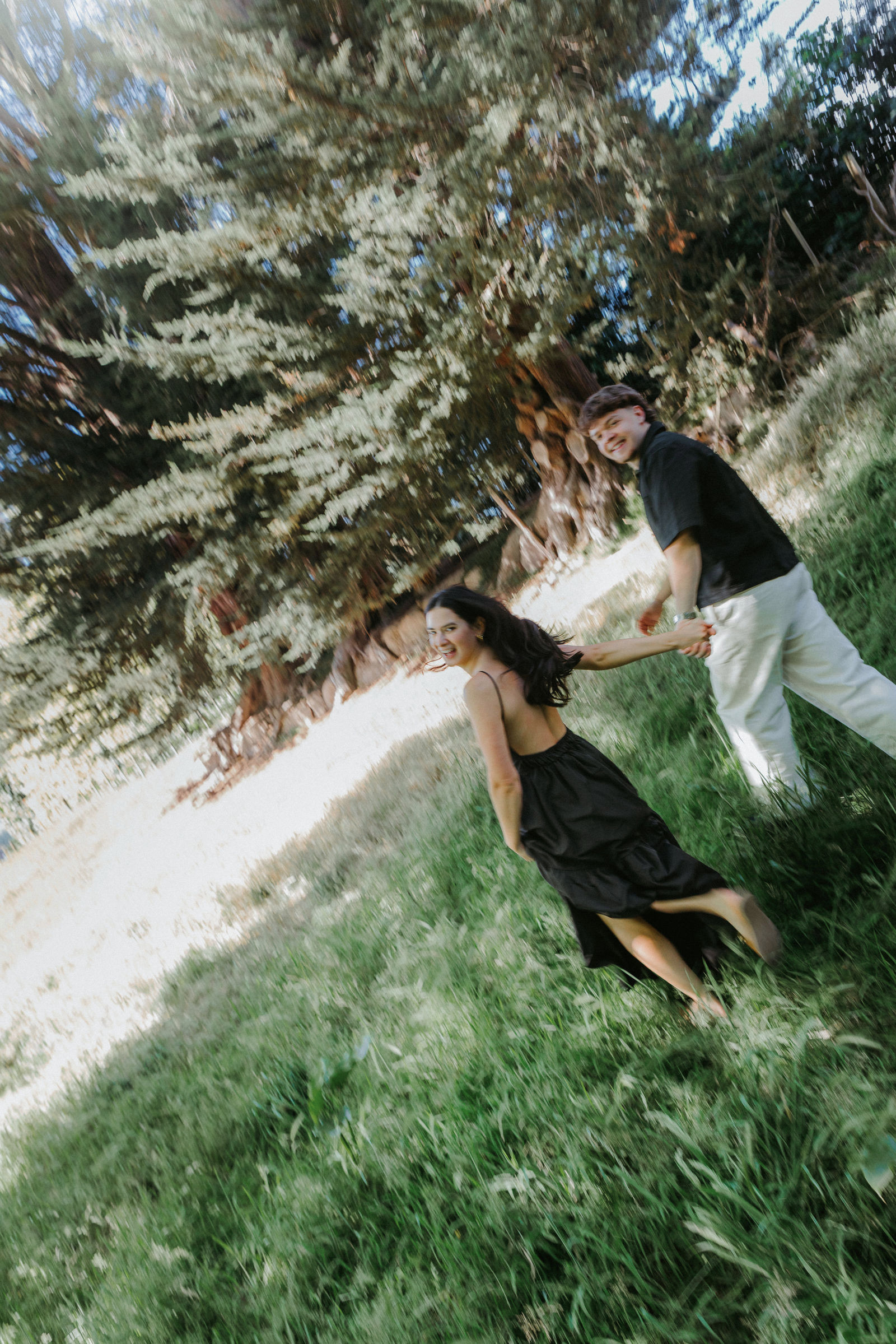 Hannah and Jackson playing in the long grass