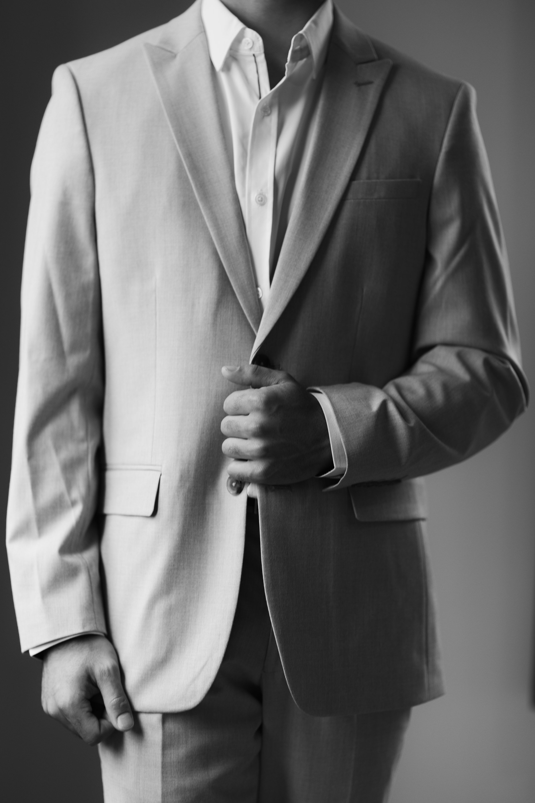 Groom portrait in black and white