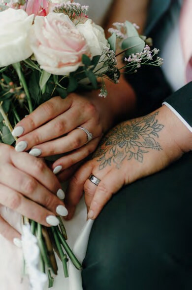 Bride holding her bouquet
