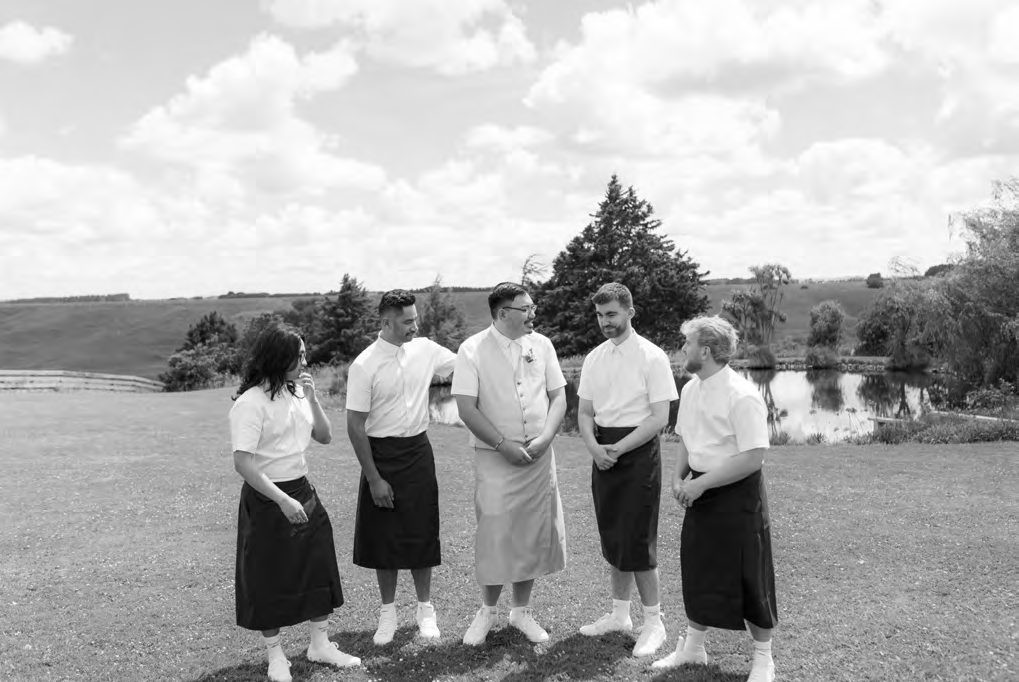 Groomsmen sharing a laugh