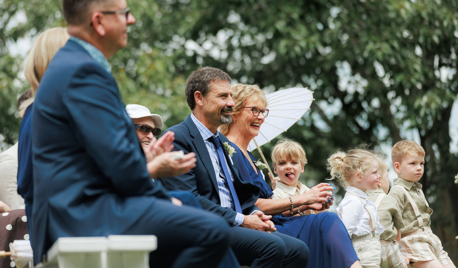 Family watching the ceremony