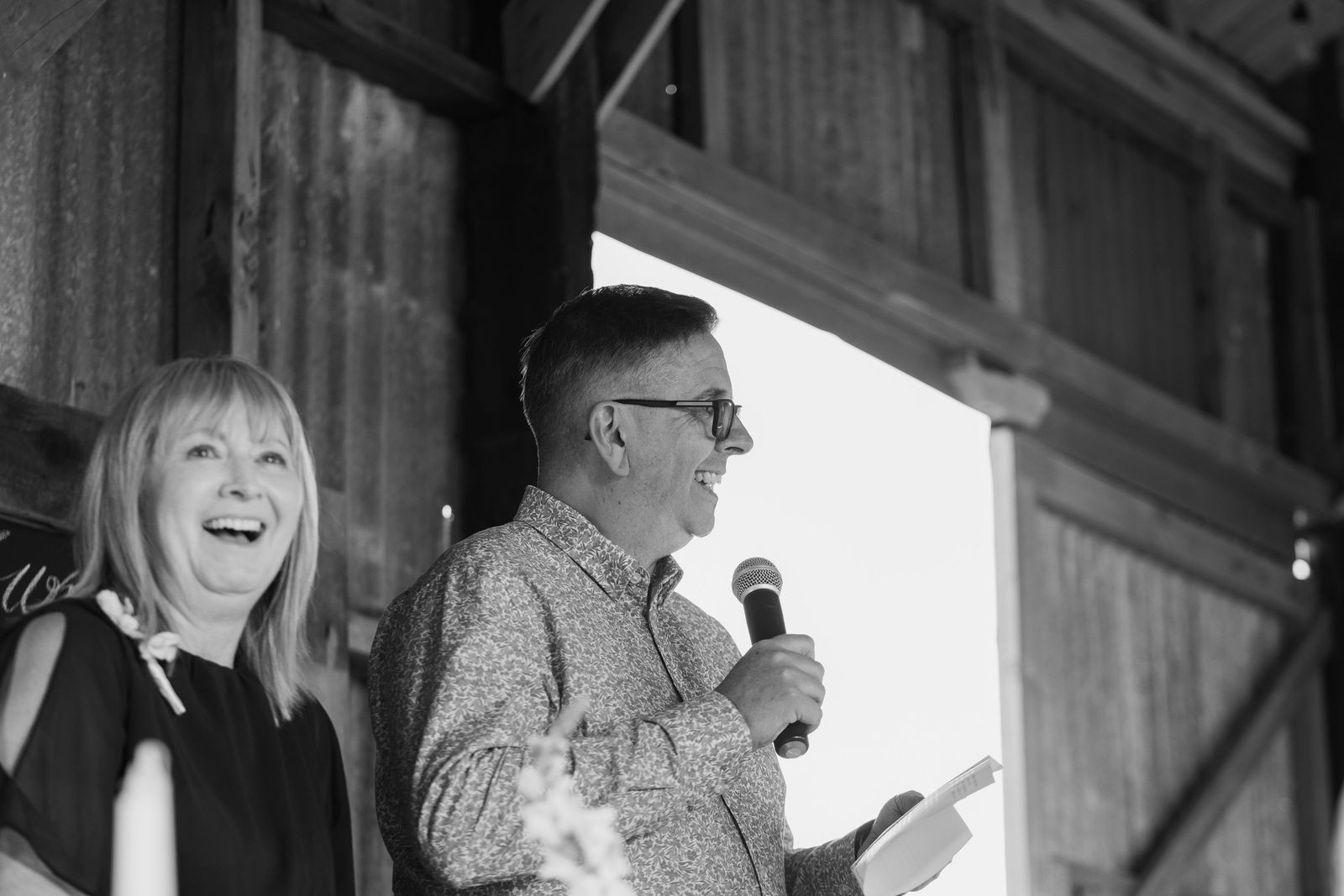Laughter during the speeches